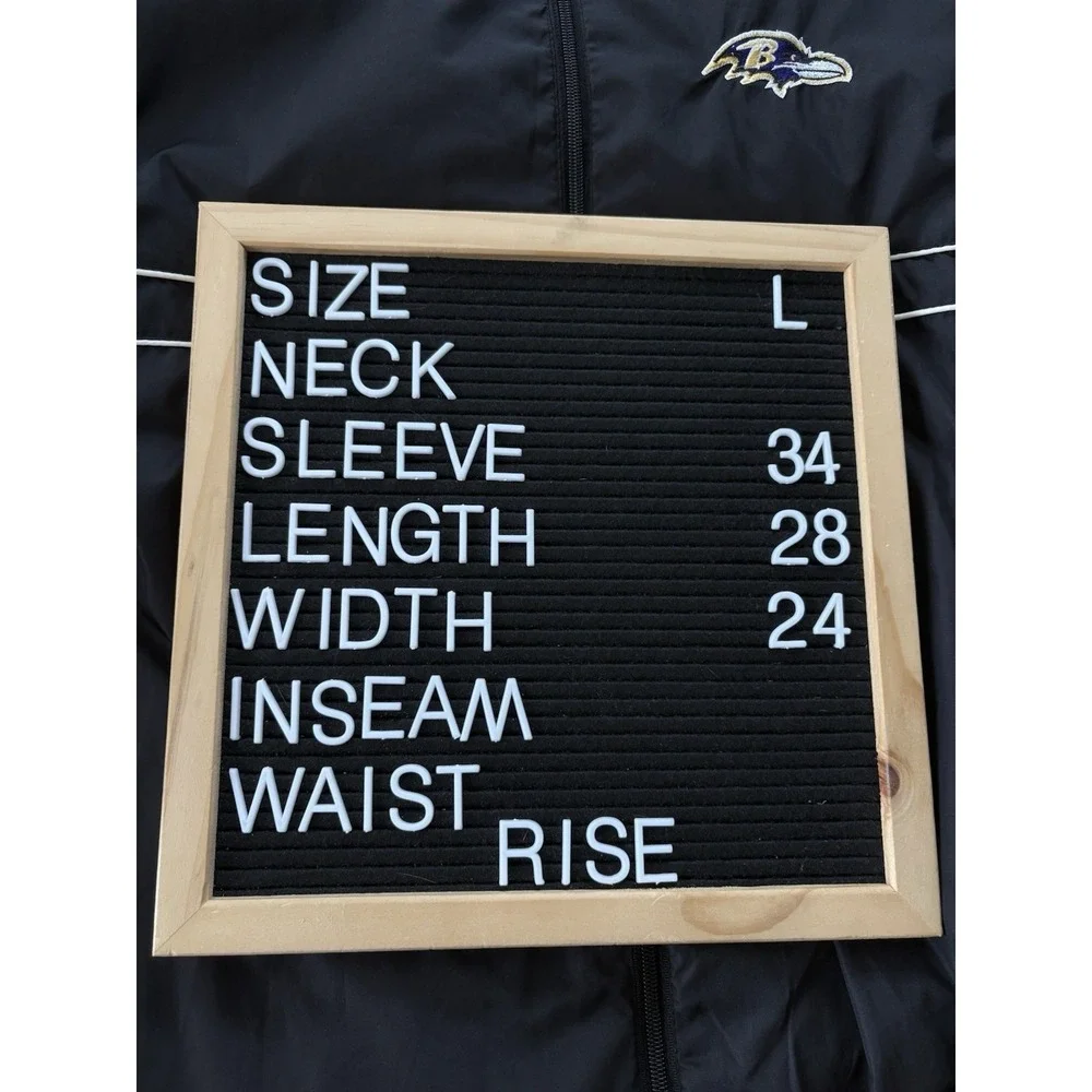 Dunbrooke windbreaker size L Baltimore Ravens‎ full zip long sleeve